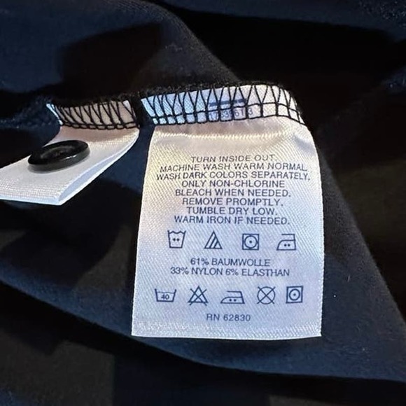 Lands' End Plus Size 16W-18W Black Button-Up Jersey Shirt Round Neck - Picture 5 of 6